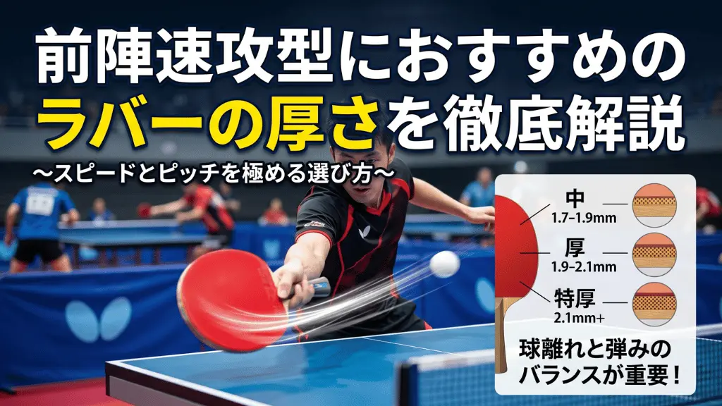 前陣速攻型におすすめのラバーの厚さを徹底解説