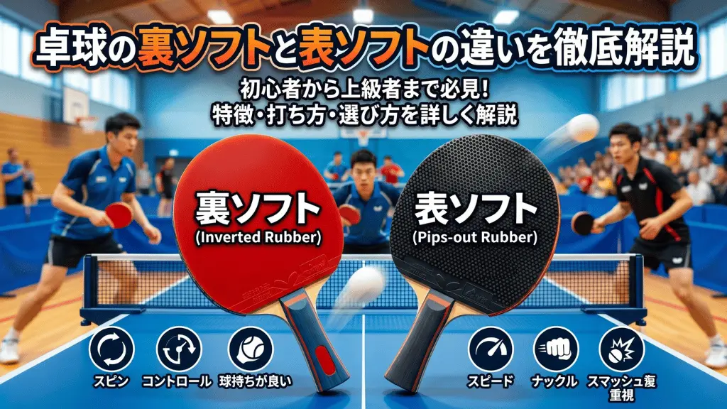 卓球の裏ソフトと表ソフトの違いを徹底解説