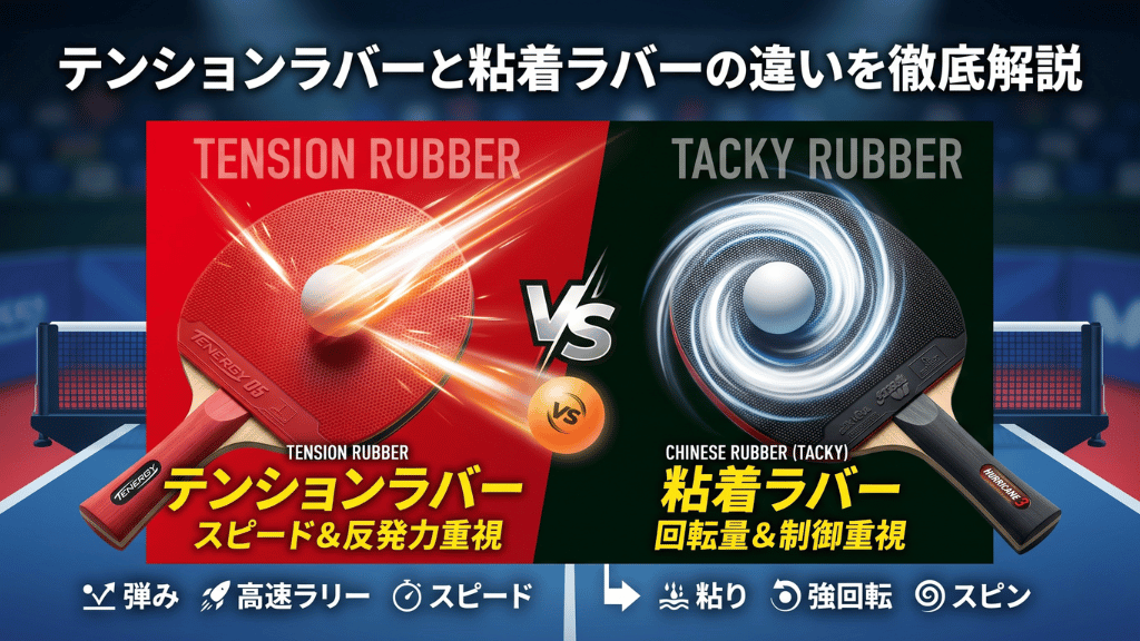 テンションラバーと粘着ラバーの違いを徹底解説