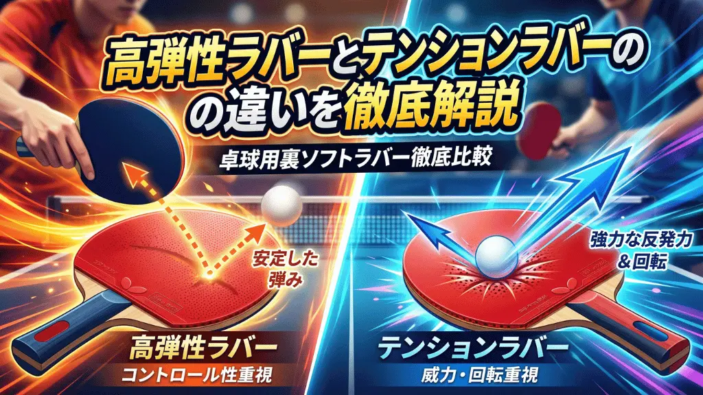 高弾性ラバーとテンションラバーの違いを徹底解説