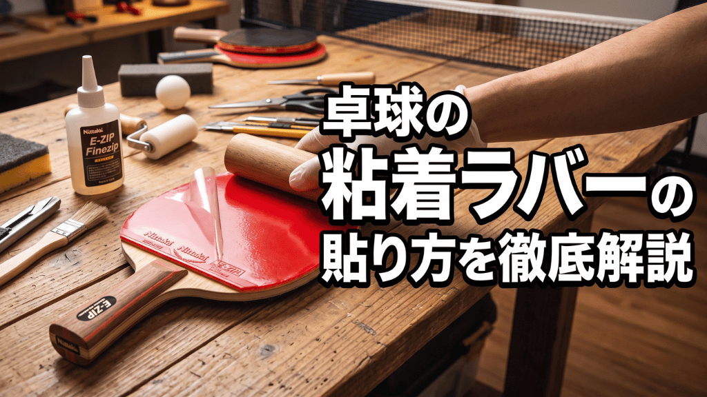 卓球の粘着ラバーの貼り方を徹底解説
