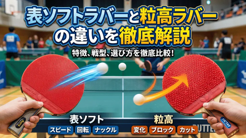 卓球の表ソフトラバーと粒高ラバーの違いを徹底解説