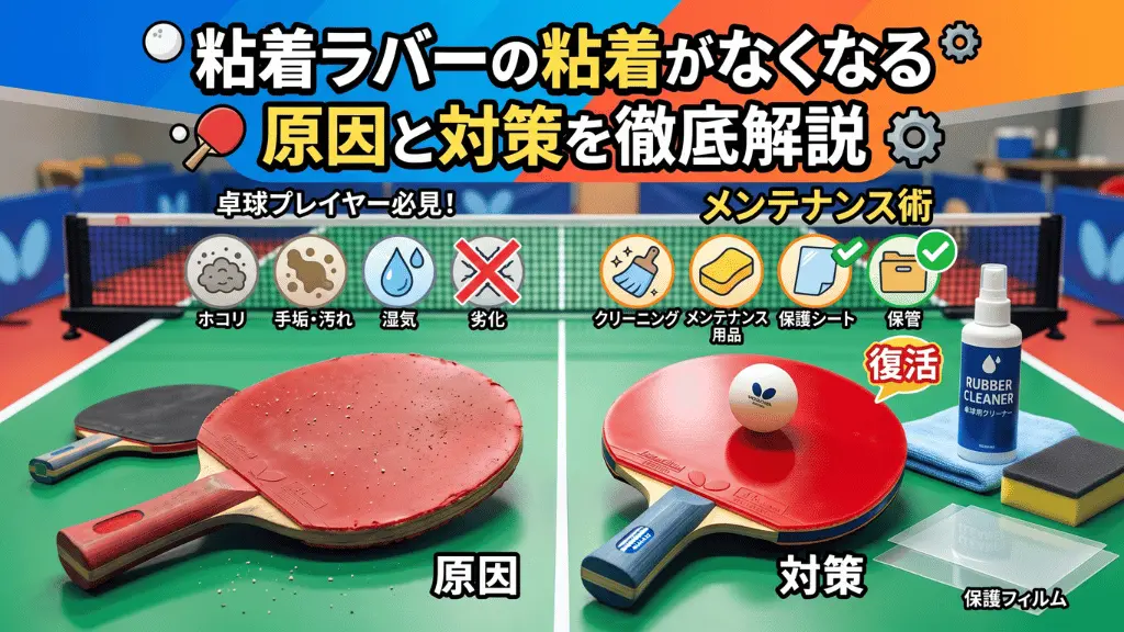 粘着ラバーの粘着がなくなる原因と対策を徹底解説