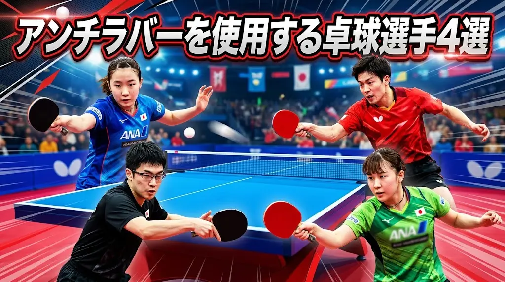 アンチラバーを使用する卓球選手4選!