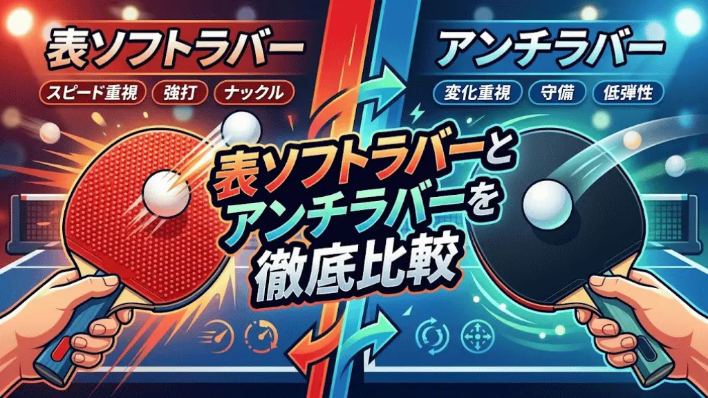 ナックルを出しやすい！表ソフトラバーとアンチラバーを徹底比較！