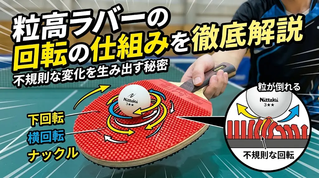 粒高ラバーの回転の仕組みを徹底解説!