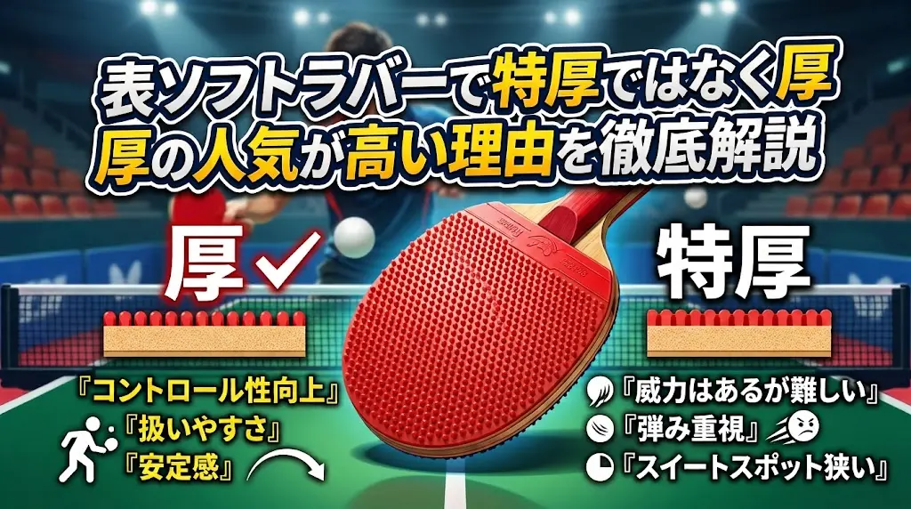 表ソフトラバーで特厚ではなく厚の人気が高い理由を徹底解説！
