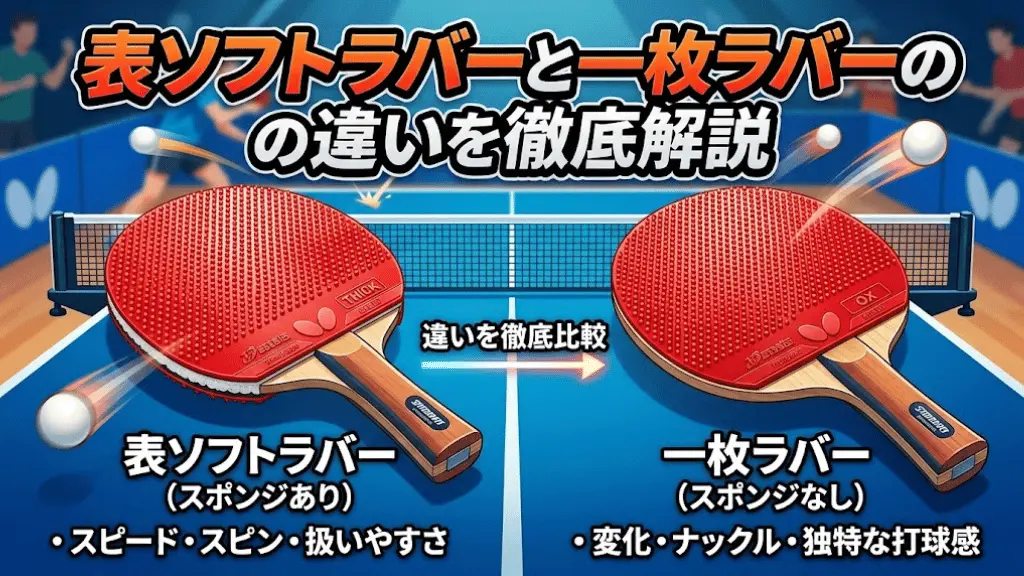 表ソフトラバーと一枚ラバーの違いを徹底解説！