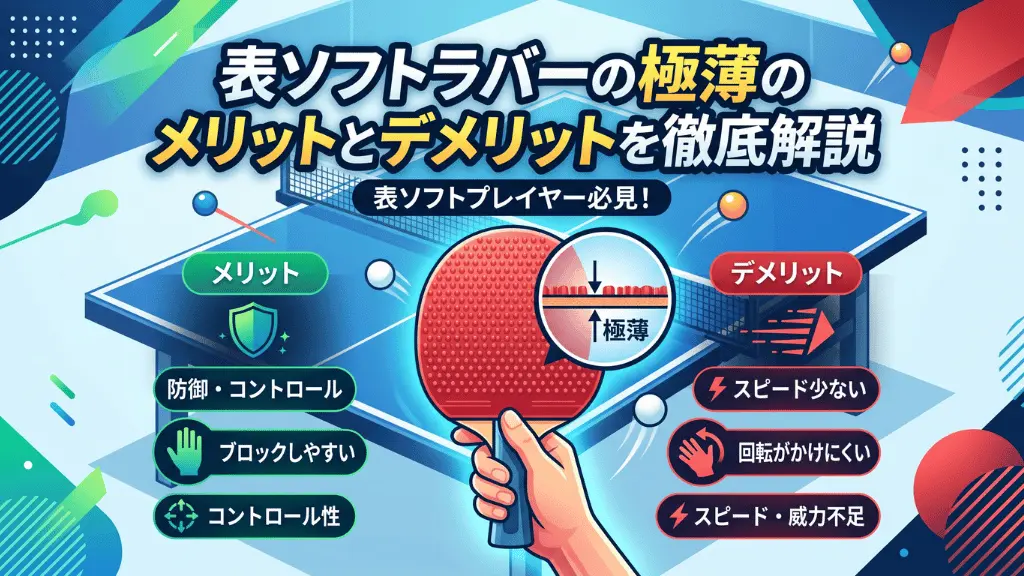 表ソフトラバーの極薄のメリットとデメリットを徹底解説！