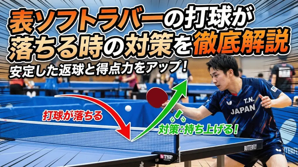 表ソフトラバーの打球が落ちる時の対策を徹底解説!