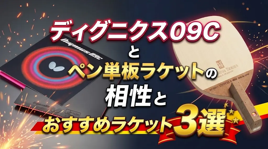 ディグニクス09Cとペン単板ラケットの相性とおすすめラケット3選！