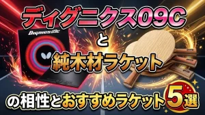 ディグニクス09Cと純木材ラケットの相性とおすすめラケット5選！
