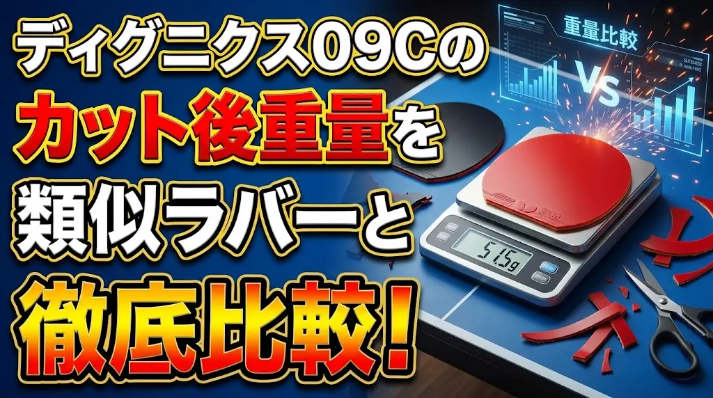 ディグニクス09Cのカット後重量を類似ラバーと徹底比較！