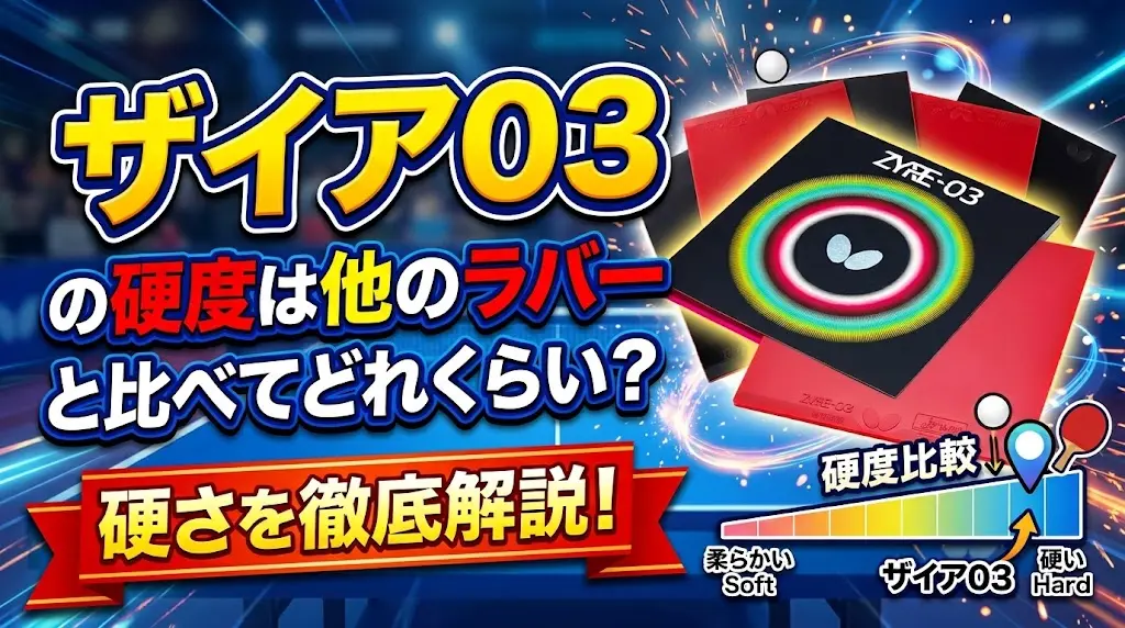 ザイア03の硬度は他のラバーと比べてどれくらい？硬さを徹底解説！